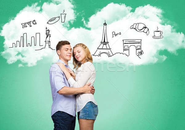 Stock photo: Young couple in love