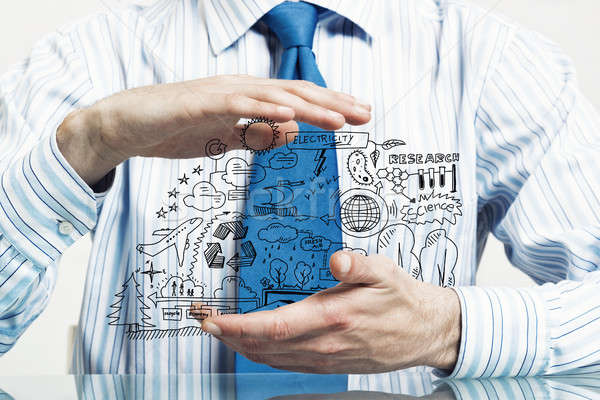 Businessman demonstrate his business plan Stock photo © adam121