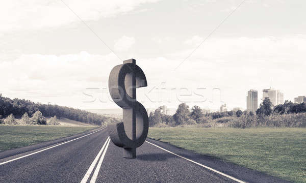 Money making and wealth concept presented by stone dollar symbol Stock photo © adam121