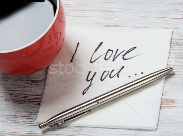 Stock photo: Message written on napkin