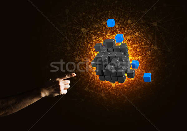 Idea of new technologies and integration presented by cube figure Stock photo © adam121