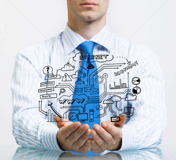 Businessman demonstrate his business plan Stock photo © adam121