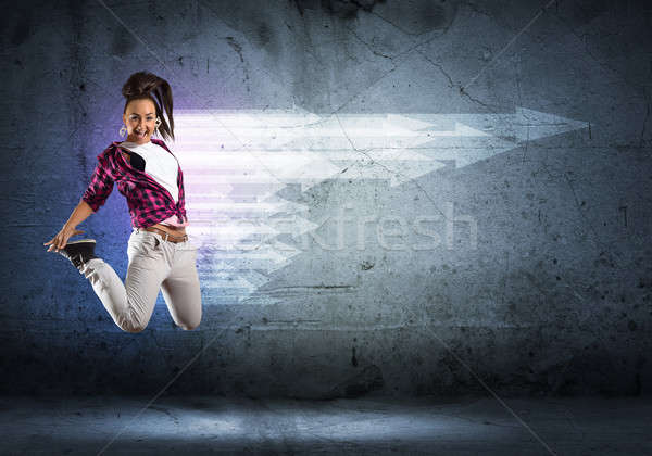 Dançarina imagem mulher jovem dança colagem Foto stock © adam121