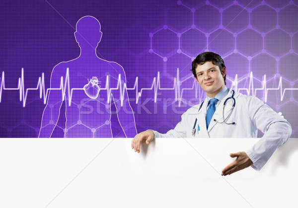 Doctor with banner Stock photo © adam121