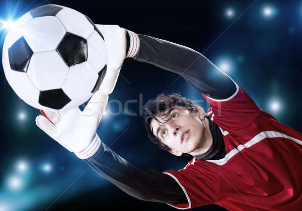 [[stock_photo]]: Meilleur · gardien · de · but · portrait · Aller · herbe · homme