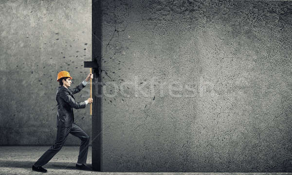 Engineer man break wall Stock photo © adam121