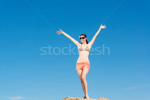 beautiful woman spread her arms Stock photo © adam121