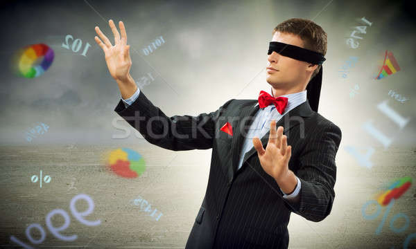 young blindfolded man Stock photo © adam121