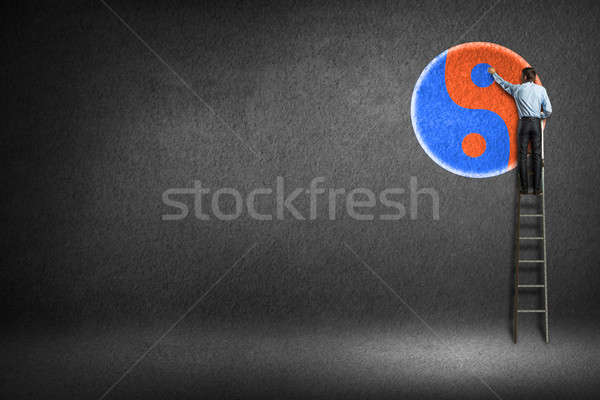 businessman sign yin-yang Stock photo © adam121