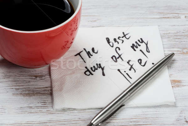 Message written on napkin Stock photo © adam121
