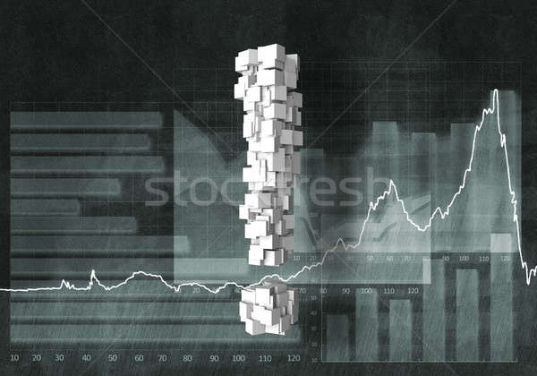 Questione finanziaria crescita grande punto esclamativo grafici Foto d'archivio © adam121