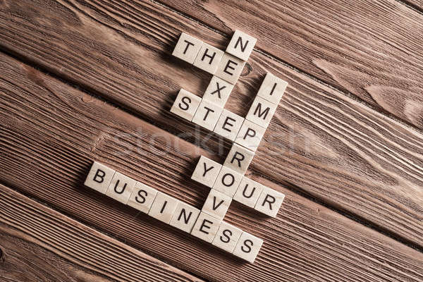 Conceptual business keywords on table with elements of game making crossword Stock photo © adam121