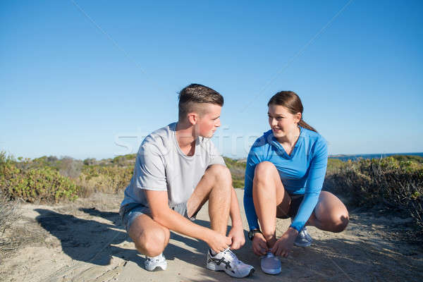 Manana ejecutar jóvenes activo Pareja Foto stock © adam121