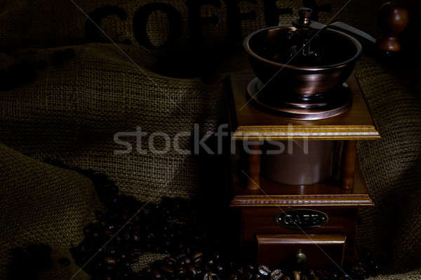 кофе мельница бобов брезент акцент Лучи Сток-фото © adam121