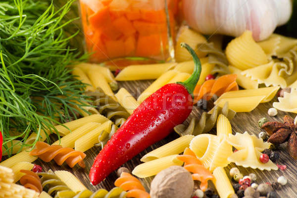 Italian spaghetti and vegetables Stock photo © adam121