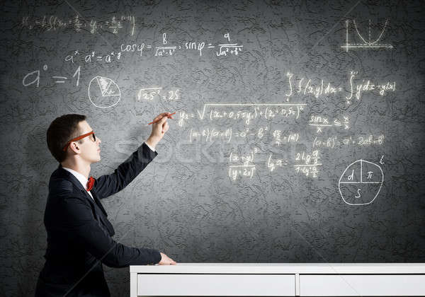 Student drawing science formulas Stock photo © adam121