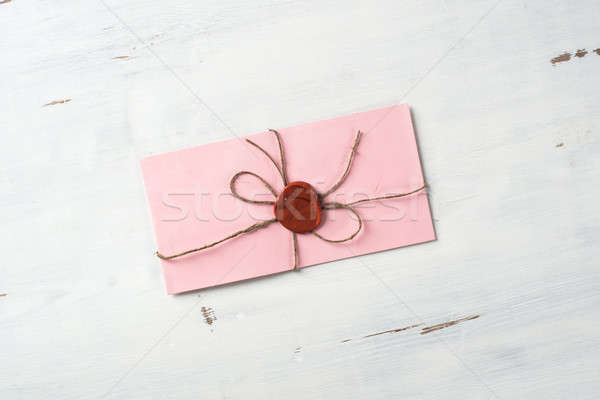 Lettre sceau table rose enveloppe cire [[stock_photo]] © adam121