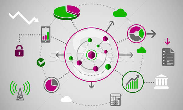 Connected interface icons Stock photo © adam121
