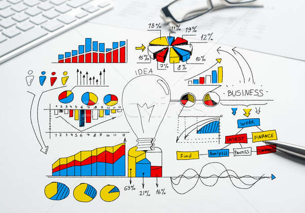 Stok fotoğraf: Plan · kârlı · iş · renk · İş · stratejisi · kroki