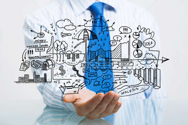 Businessman demonstrate his business plan Stock photo © adam121