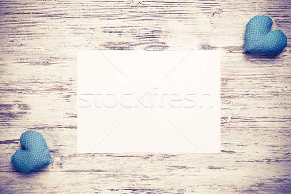 Liefde bericht uitnodiging harten vel blanco papier Stockfoto © adam121