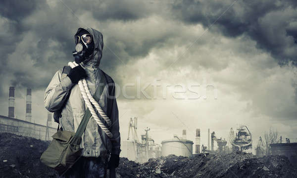 пост апокалиптический будущем человека оставшийся в живых противогаз Сток-фото © adam121