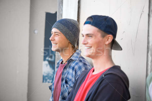 Guys skateboarders in street Stock photo © adam121