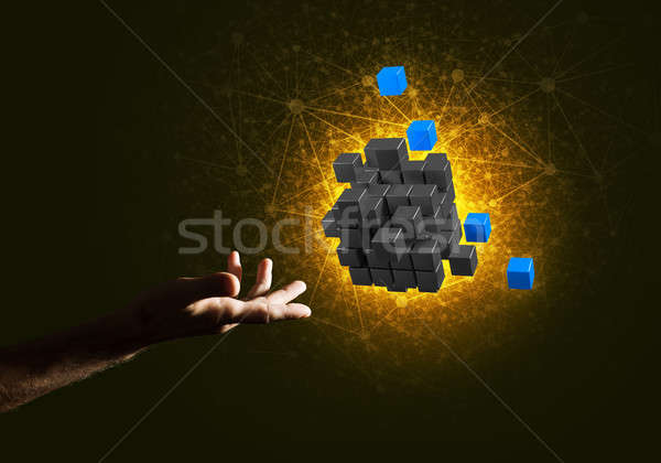 Idea of new technologies and integration presented by cube figure Stock photo © adam121