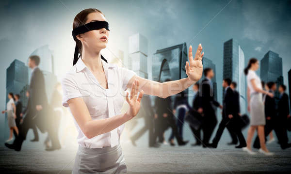 young blindfolded woman Stock photo © adam121