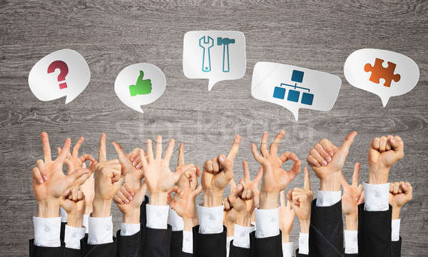 Set of hand gestures and icons Stock photo © adam121