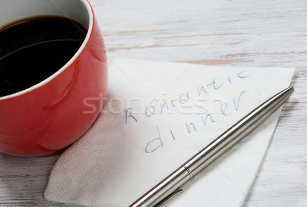 Message written on napkin Stock photo © adam121