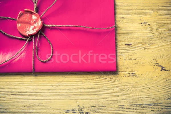 Foto stock: Carta · sello · mesa · rosa · dotación · cera