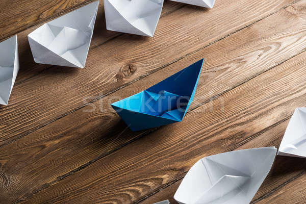 Iş beyaz renk kâğıt tekneler Stok fotoğraf © adam121