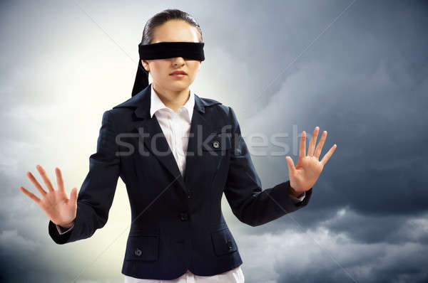 young blindfolded woman Stock photo © adam121