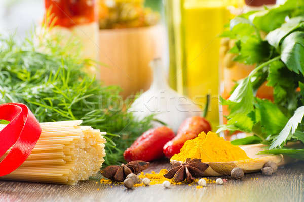 Italian spaghetti and vegetables Stock photo © adam121