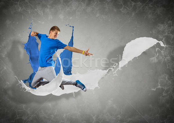 male dancer with splashes of paint Stock photo © adam121