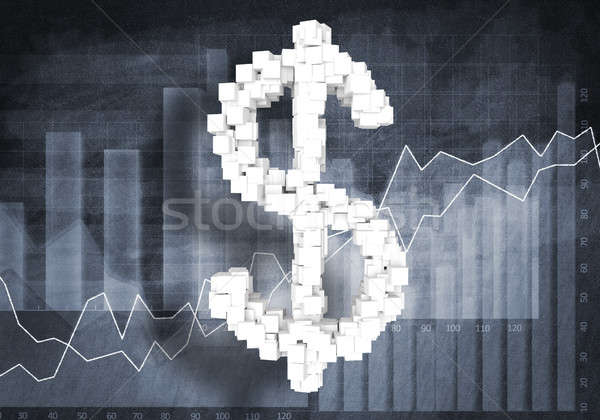 Dollár valuta gyakoriság nagy szimbólum grafikonok Stock fotó © adam121