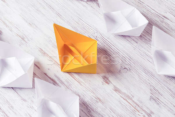 Affaires blanche couleur papier bateaux [[stock_photo]] © adam121