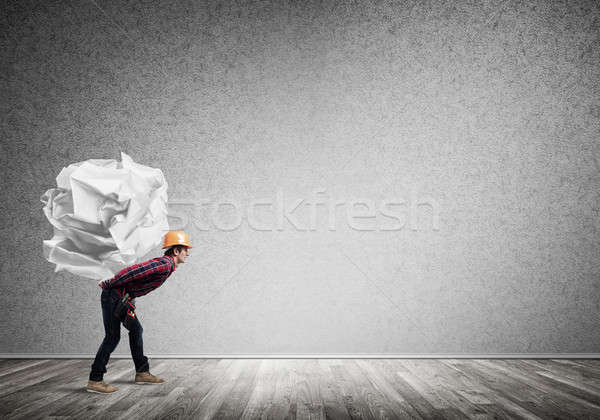Mérnök férfi szállít rakomány építész hordoz Stock fotó © adam121