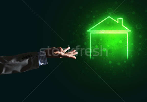 Kép kéz mutat ház fő- oldal Stock fotó © adam121