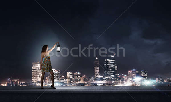 Girl lost in darkness Stock photo © adam121