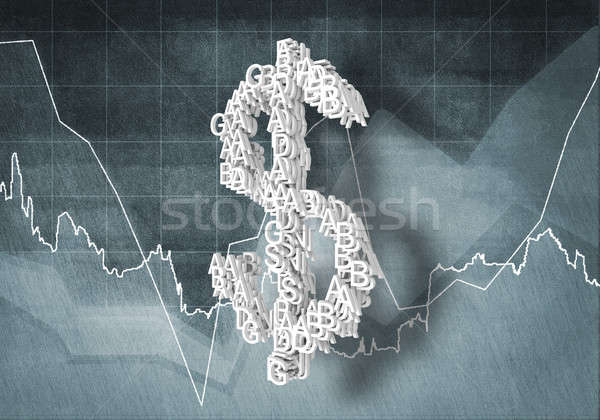 Dólar moeda taxa grande símbolo gráficos Foto stock © adam121