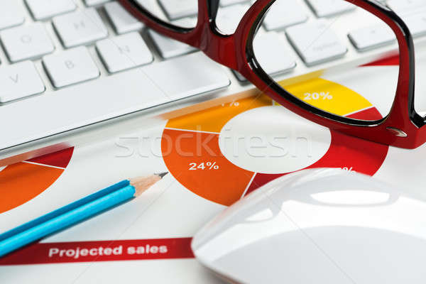 среднее продажи докладе бизнеса месте клавиатура Сток-фото © adam121