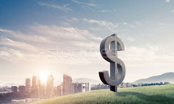 Geld Reichtum Stein Dollar Symbol Stock foto © adam121