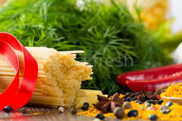 Italian spaghetti and vegetables Stock photo © adam121