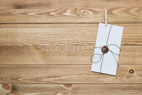 Stock photo: Mail envelope on rope