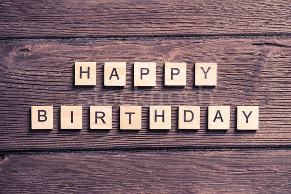 wooden elements with letter collected to word happy birthday Stock photo © adam121
