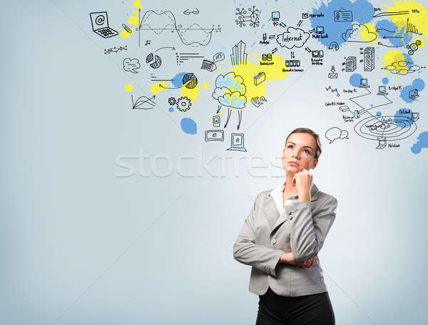 thinking business woman Stock photo © adam121