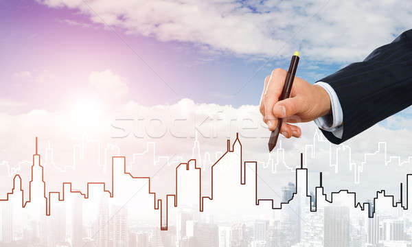 Mérnöki designer munka kéz férfi rajz Stock fotó © adam121