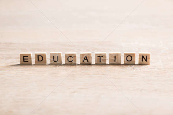 wooden elements with the letters collected in the word education Stock photo © adam121